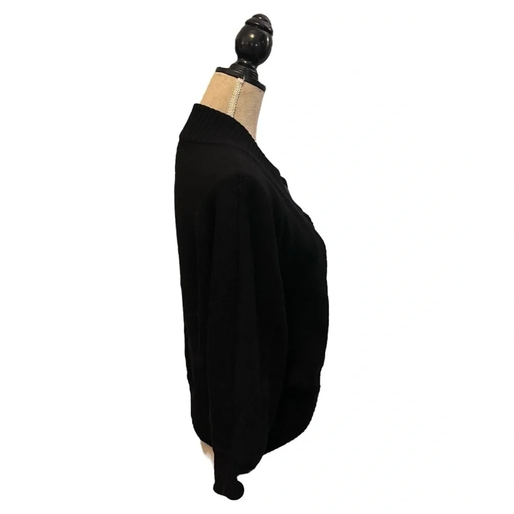 Banana Republic 100% Merino Wool Cardigan with Dolman Sleeves in Black - Picture 8 of 12